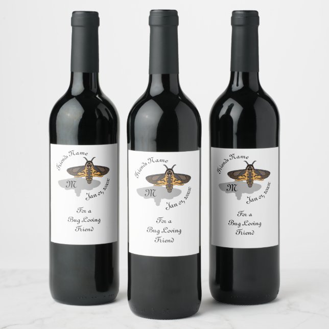 Death's Hawk Head Monogram Wine Label (Bottles)