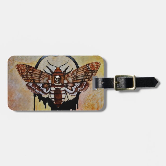 Death's Head Hawk Moth Luggage Tag (Front Horizontal)