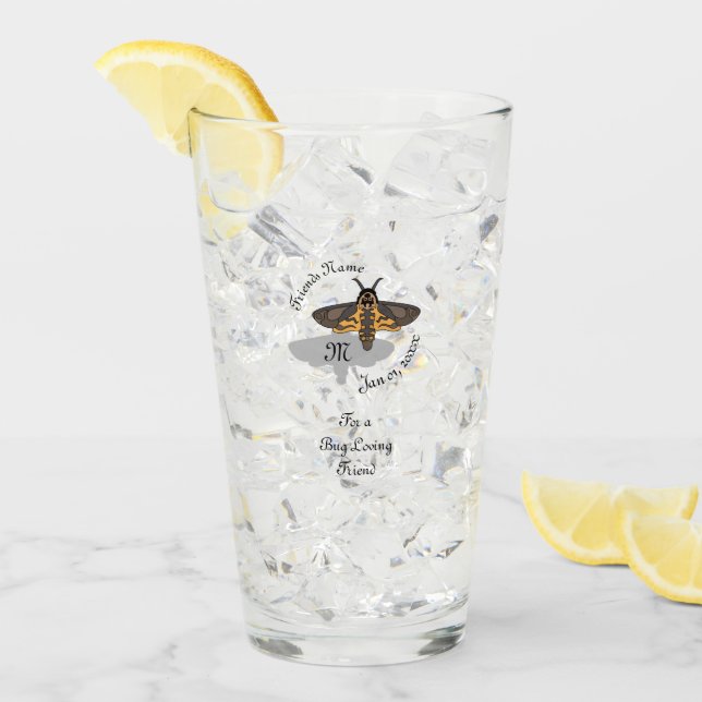 Death's Head Hawk Moth Monogram Glass (Front Ice)