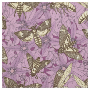 Death's-head hawkmoth purple fabric