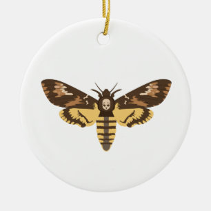 Deaths Head Moth Ceramic Tree Decoration