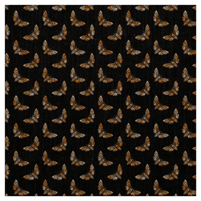 Death's Head Moth Pattern Fabric (Swatch)