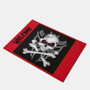 Death's Skull and Crossbones Doormat