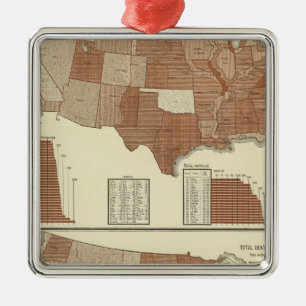 Deaths statistical map metal tree decoration