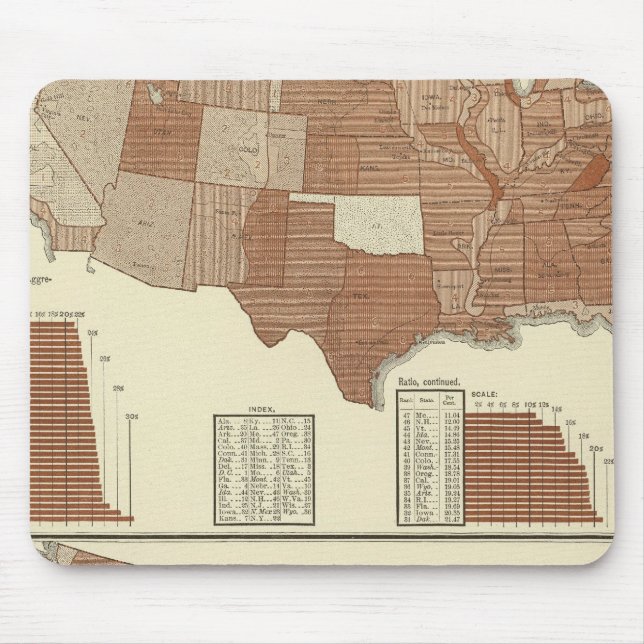 Deaths statistical map mouse mat (Front)