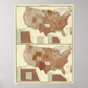 Deaths statistical map poster