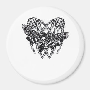 Deathshead Moth Classic Skeleton Hand Heart Style Magnet