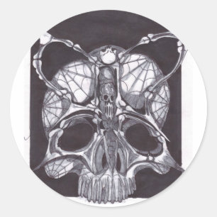 Deathshead Skull Classic Round Sticker