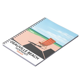 Deauville Beach france seaside poster. Notebook
