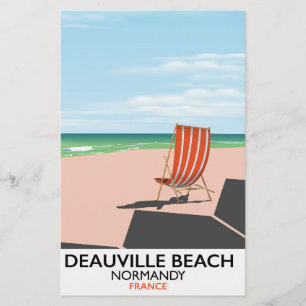 Deauville Beach france seaside poster. Stationery