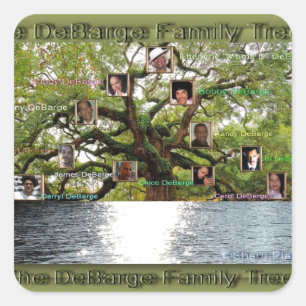 DeBarge Family Tree Speciality Items Square Sticker