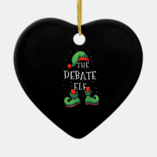 Debate Elf Funny Matching Family Christmas Pyjamas Ceramic Tree Decoration