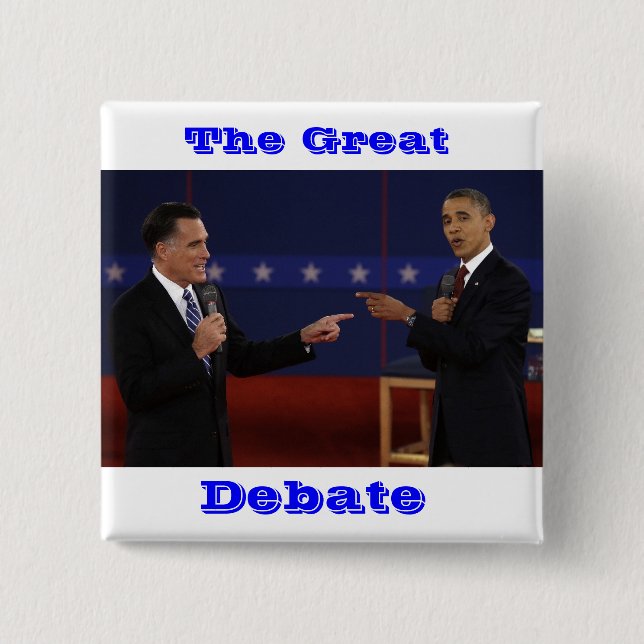 debate-number-21.jpg, The Great, Debate 15 Cm Square Badge (Front)