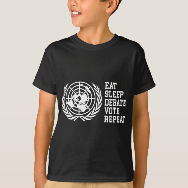 Debate Repeat UN Logo Model United Nations T-Shirt (Front)
