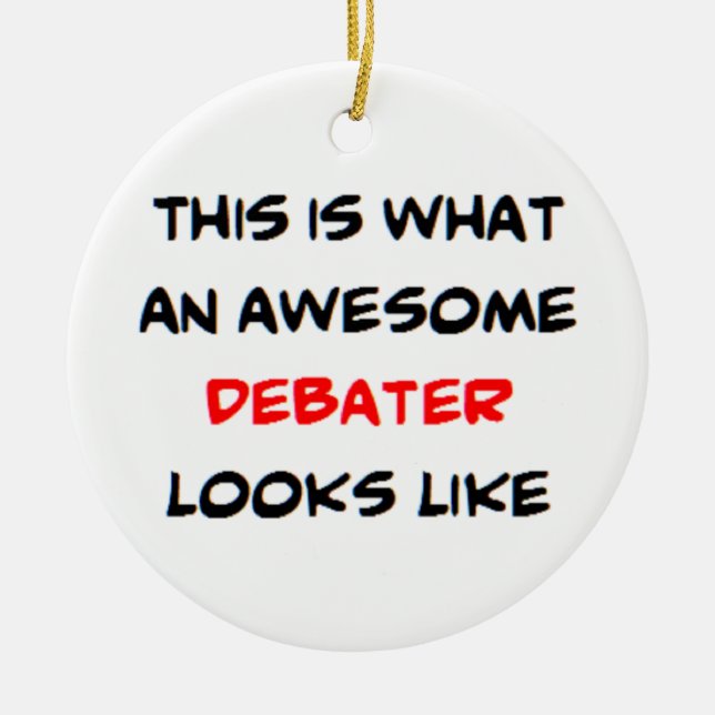 debater, awesome ceramic tree decoration (Front)