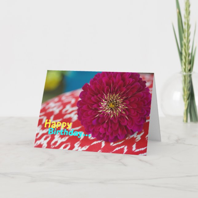 "Debbie" Happy Birthday Magenta Mum Greeting Card (Front)