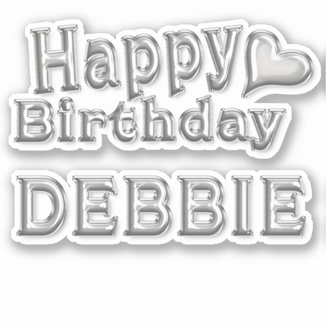 Debbie Happy Birthday silver Sticker (Front)