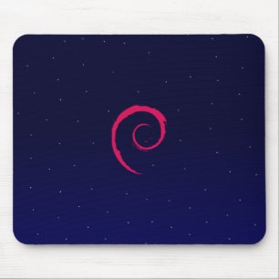 Debian with a space Background Mouse Mat