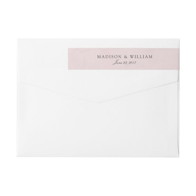 Debonair Blush Pink Wedding Wrap Around Label (Back)