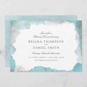 Debonair Turquoise Rehearsal Dinner Invitation