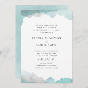 Debonair Turquoise Wedding Invitation