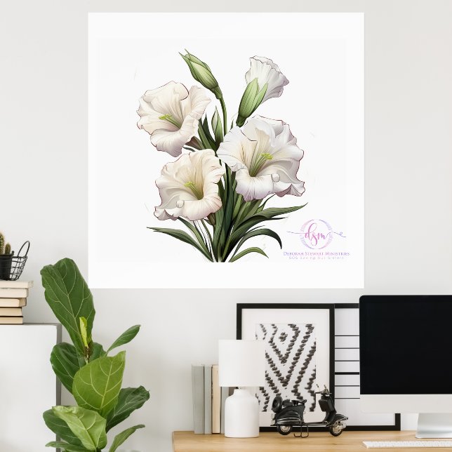 DEBORAH STEWART MINISTRIES-WHITE LILY POSTER (Home Office)