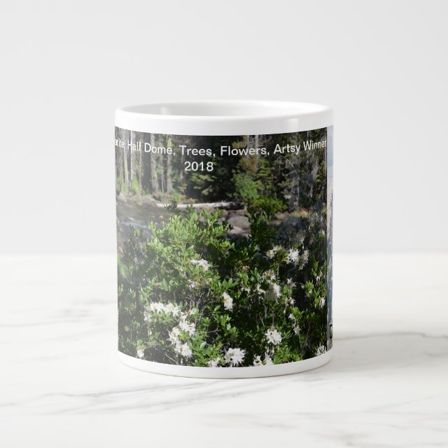 Deborah Walton Yosemite: Half Dome, Trees, Flowers Large Coffee Mug (Front)