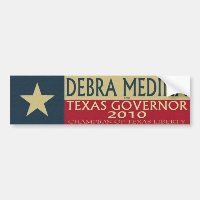 Debra Medina for TX Governor 2010 - Bumper Sticke Bumper Sticker (Front)
