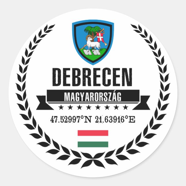 Debrecen Classic Round Sticker (Front)