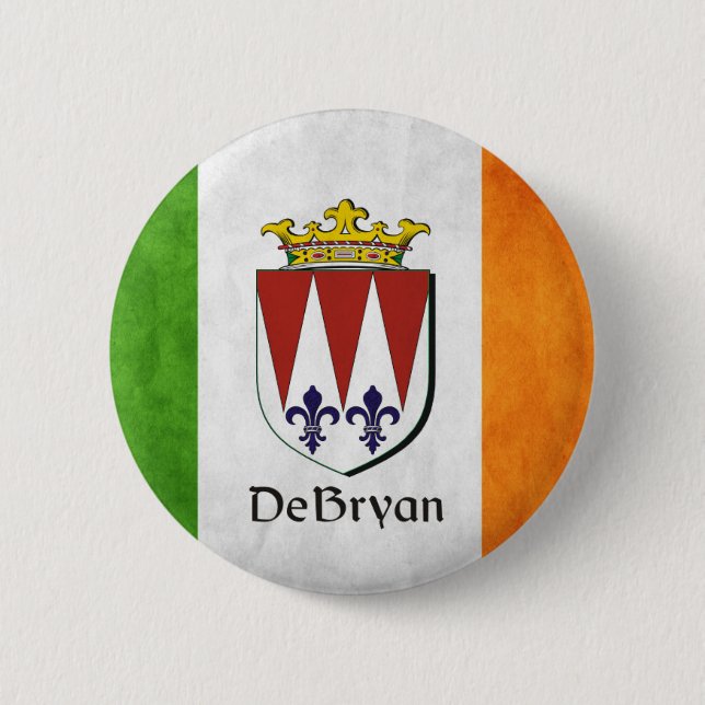 DeBryan Irish Flag 6 Cm Round Badge (Front)