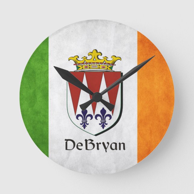 DeBryan Irish Flag Round Clock (Front)