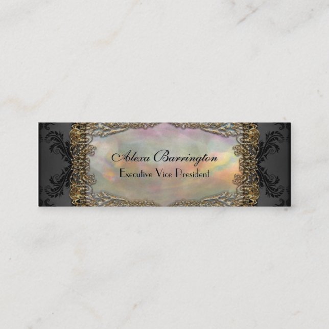 Debsaulea  Skinny Elegant Professional Mini Business Card (Front)