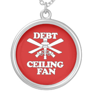 DEBT CEILING FAN SILVER PLATED NECKLACE