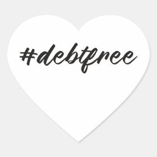 #debtfree (Hashtag Debt Free) Brush Pen Heart Sticker