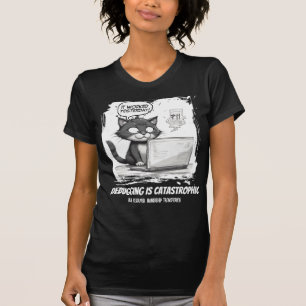 Debugging Is Catastrophic Coding Cat Humour T-Shirt