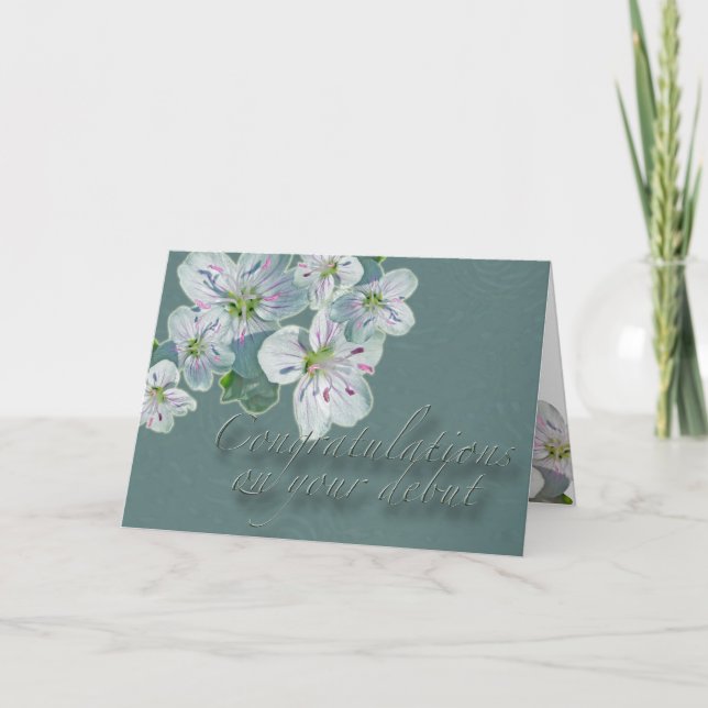 Debut Congratulations Spring Beauty Wildflower Card (Front)