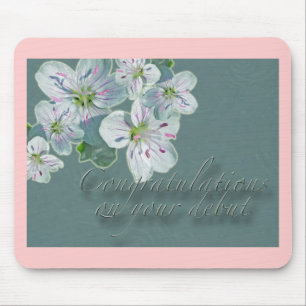 Debut Congratulations Spring Beauty Wildflower Mouse Mat