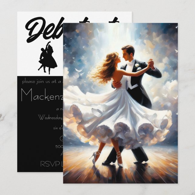 Debutante Ball Cotillion Ballroom Dancing Invitation (Front/Back)