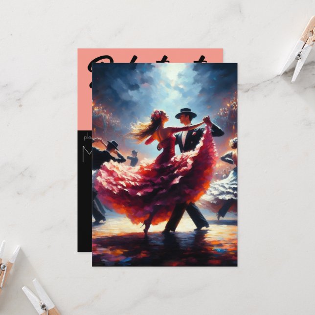 Debutante Ball Cotillion Ballroom Dancing Invitation (Front/Back In Situ)