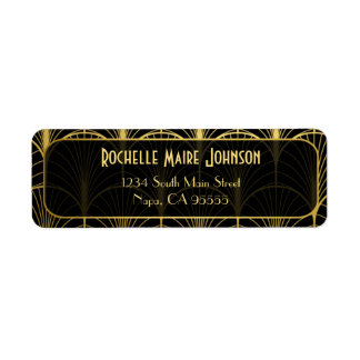 Decadence Golden Art Deco Return Address Labels