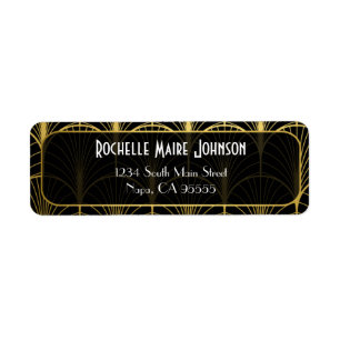 Decadence Golden Art Deco Return Address Labels