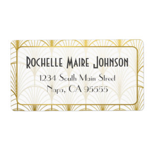 Decadence Golden Art Deco Shipping Address Labels
