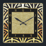Decadent Art Deco Style Square Wall Clock<br><div class="desc">There is another clock in my store very similar to this but I have made this one slightly different. This design is very decadent and glamourous so I have brought it back to my store in a different style. This would look lovely on your wall, especially in an art deco...</div>