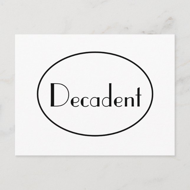 Decadent Art Deco Typography Postcard (Front)