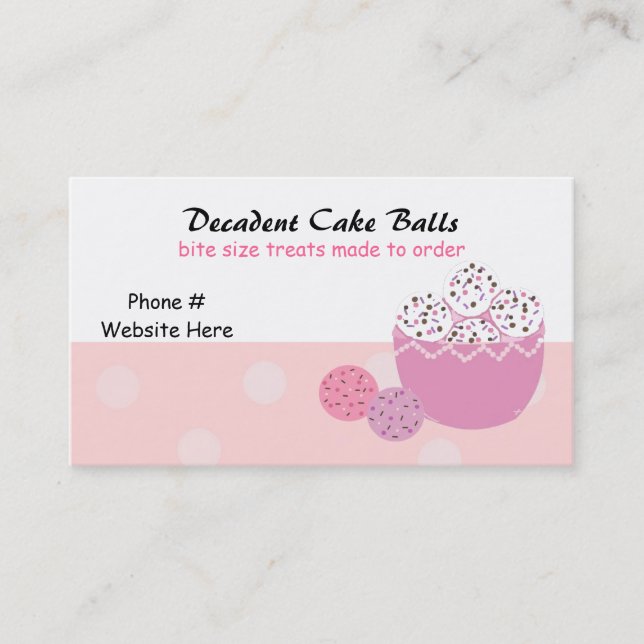 Decadent Cake Balls Business Card (Front)