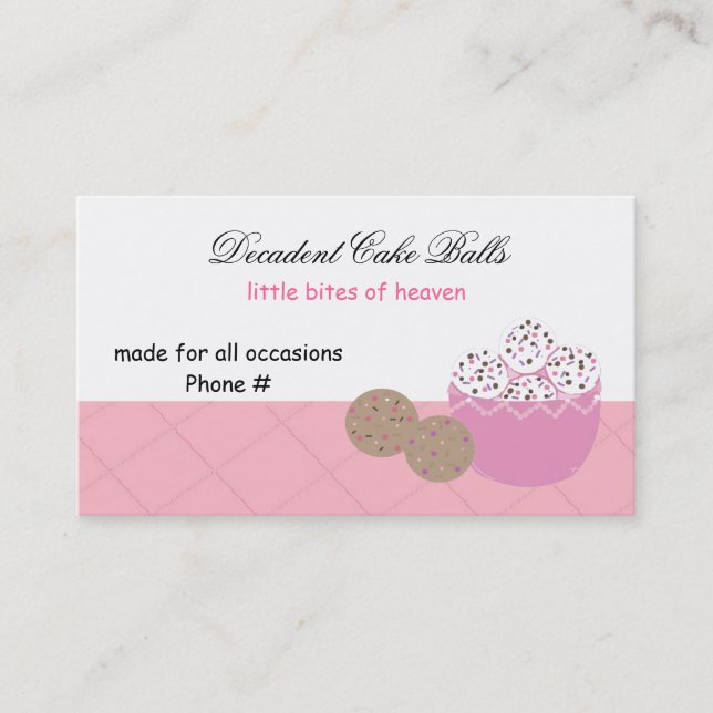 Decadent Cake Balls Business Card (Front)