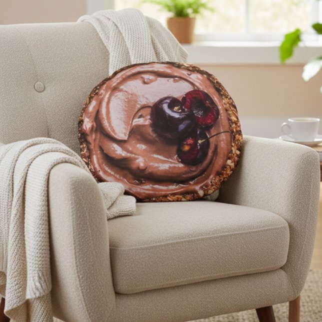 Decadent Chocolate Cherry Dessert Throw Pillow (Creator Uploaded)