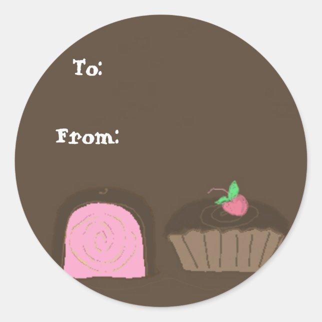 Decadent Chocolates Classic Round Sticker (Front)