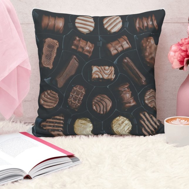 Decadent Delights Chocolate Pattern Throw Pillow (Creator Uploaded)