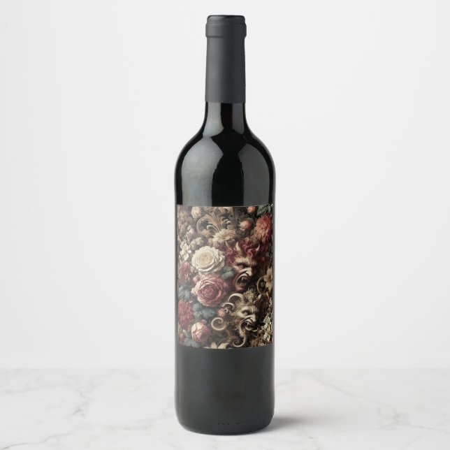 Decadent Devilry – Gothic Baroque Wine Label (Front)